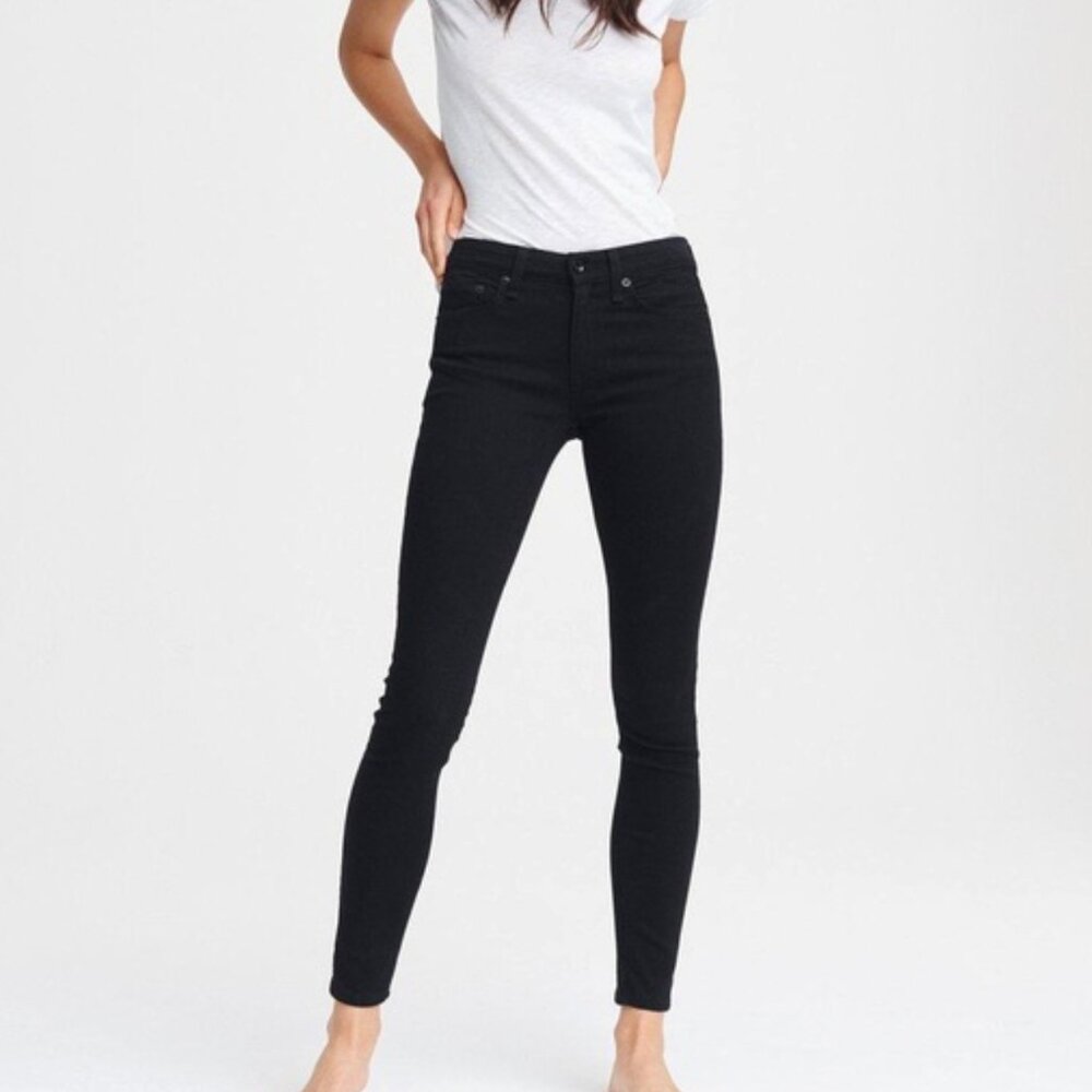 Rag & Bone Black Classic Mid Rise Skinny Leg Denim Jeans Women's size 27